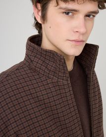 Blouson zipp&eacute; &agrave; carreaux