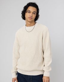 Pull col rond matière fantaisie