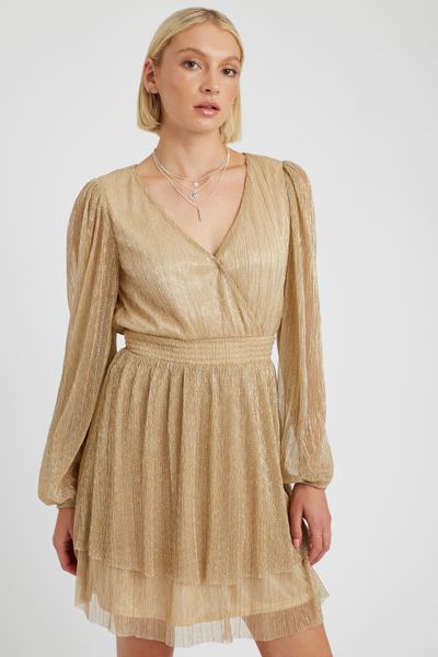 Robe courte brillante &agrave; volants