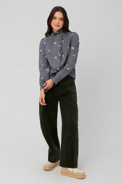 Chemise à carreaux brodée