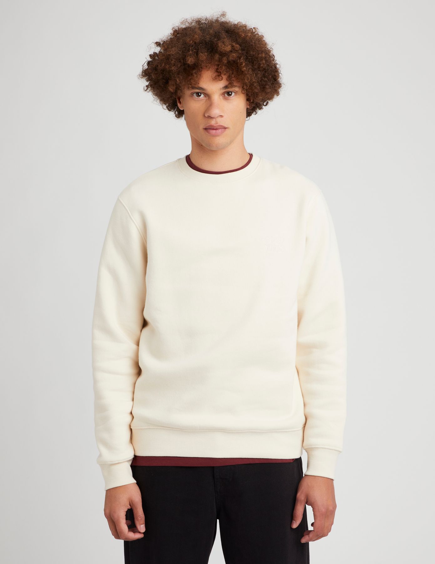 Sweat col rond brodé message