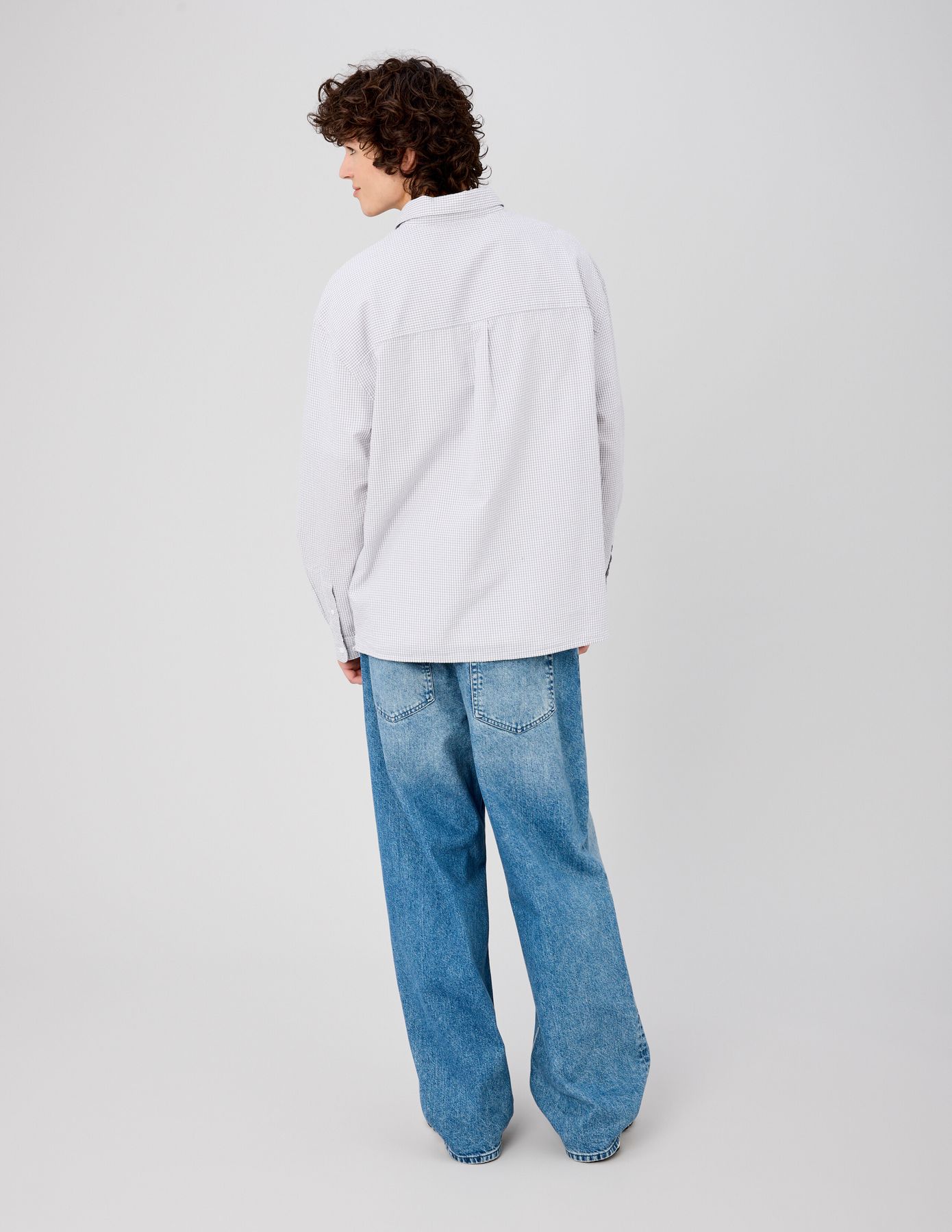 Chemise &agrave; carreaux seersucker