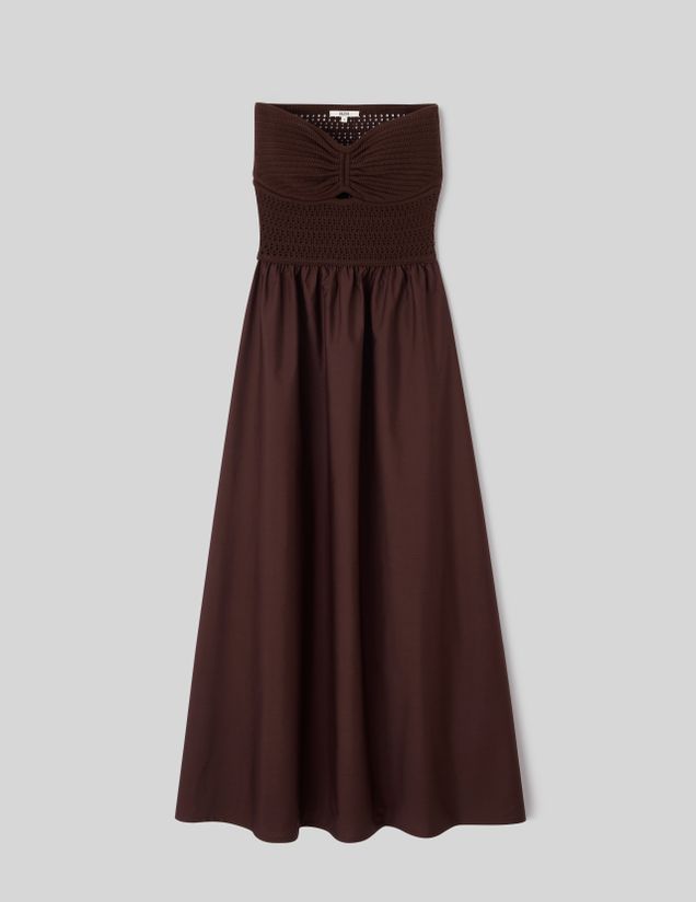 Robe bustier bi-mati&egrave;re