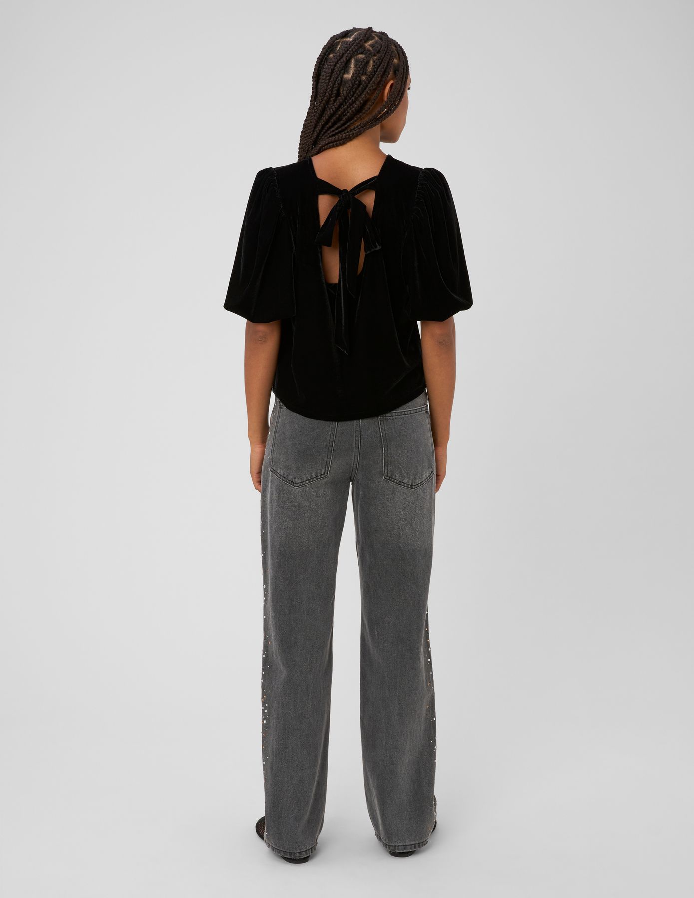 Jean droit strass