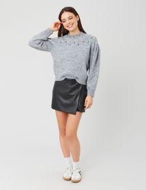 Jupe short en tissu enduit