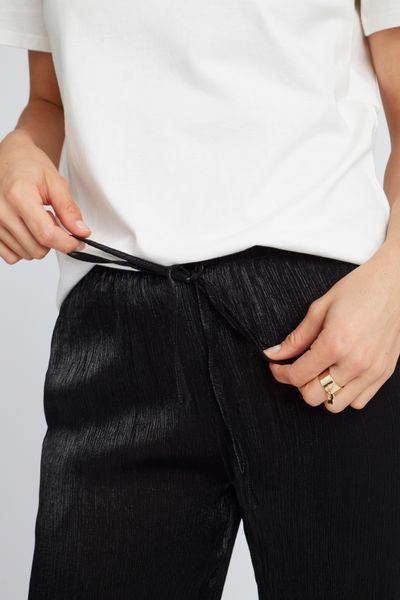Pantalon satin plissé