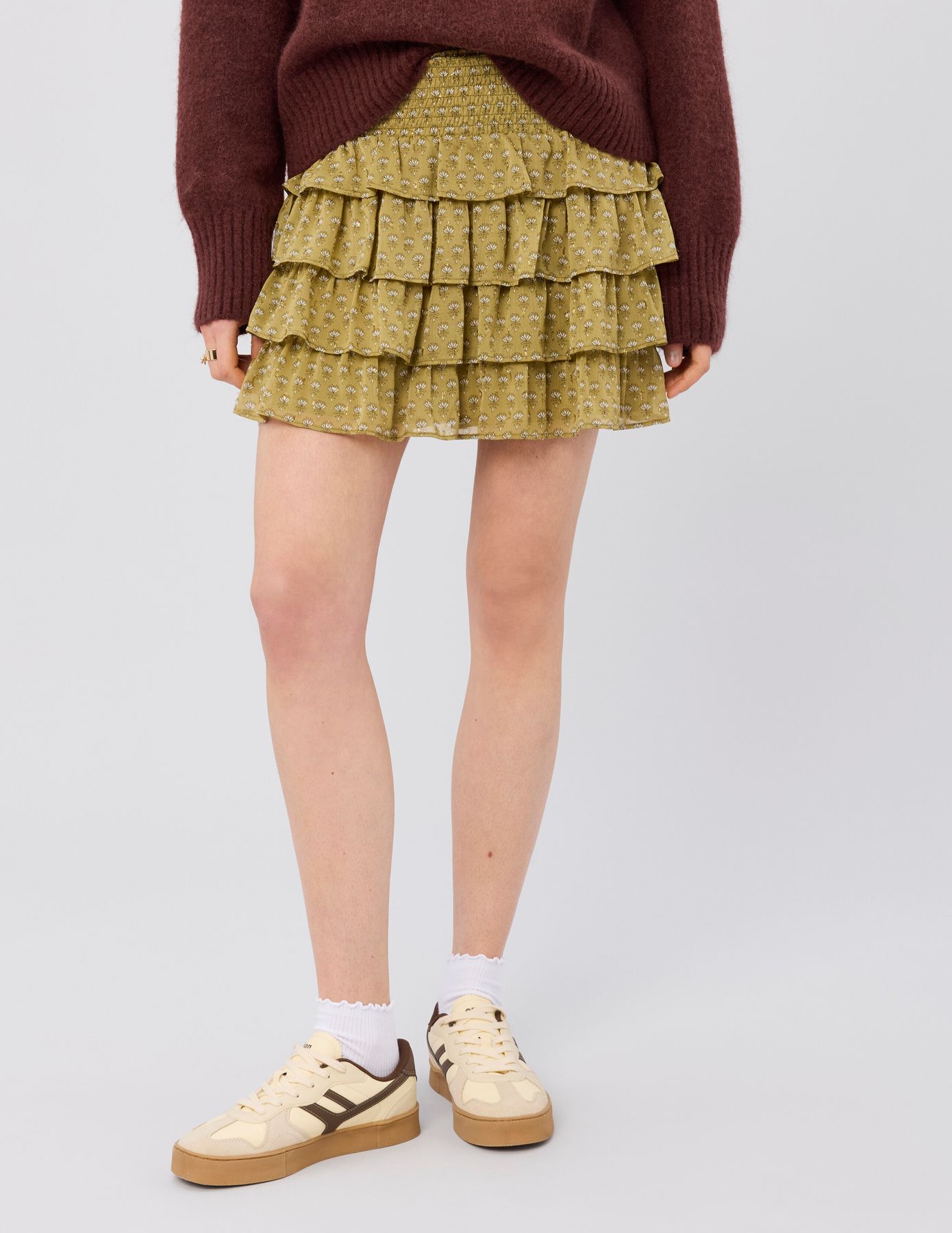 Jupe imprim&eacute;e &agrave; volants