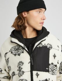 Veste zipp&eacute;e imprim&eacute;e sherpa