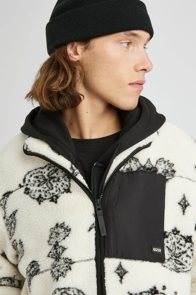 Veste zipp&eacute;e imprim&eacute;e sherpa