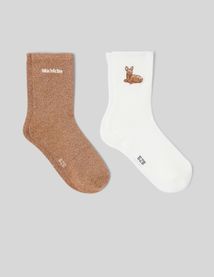 Lot de 2 paires de chaussettes brod&eacute;es