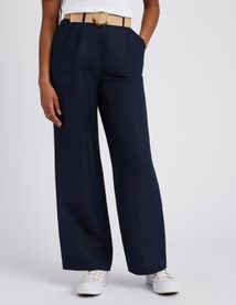 Pantalon lin avec ceinture