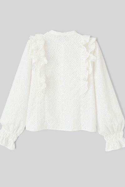 Blouse broderie anglaise &agrave; volants