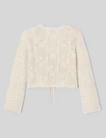 Gilet en crochet à nouer