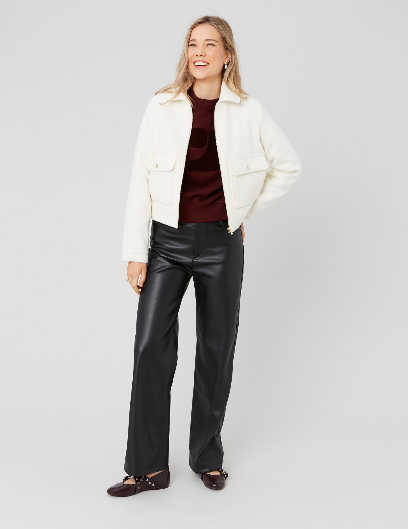 Veste boxy en laine