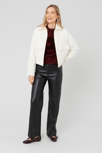 Veste boxy en laine
