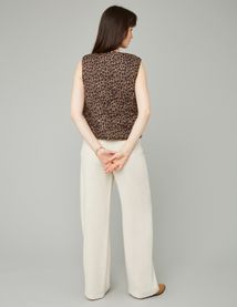 Veste sans manches l&eacute;opard &agrave; noeuds