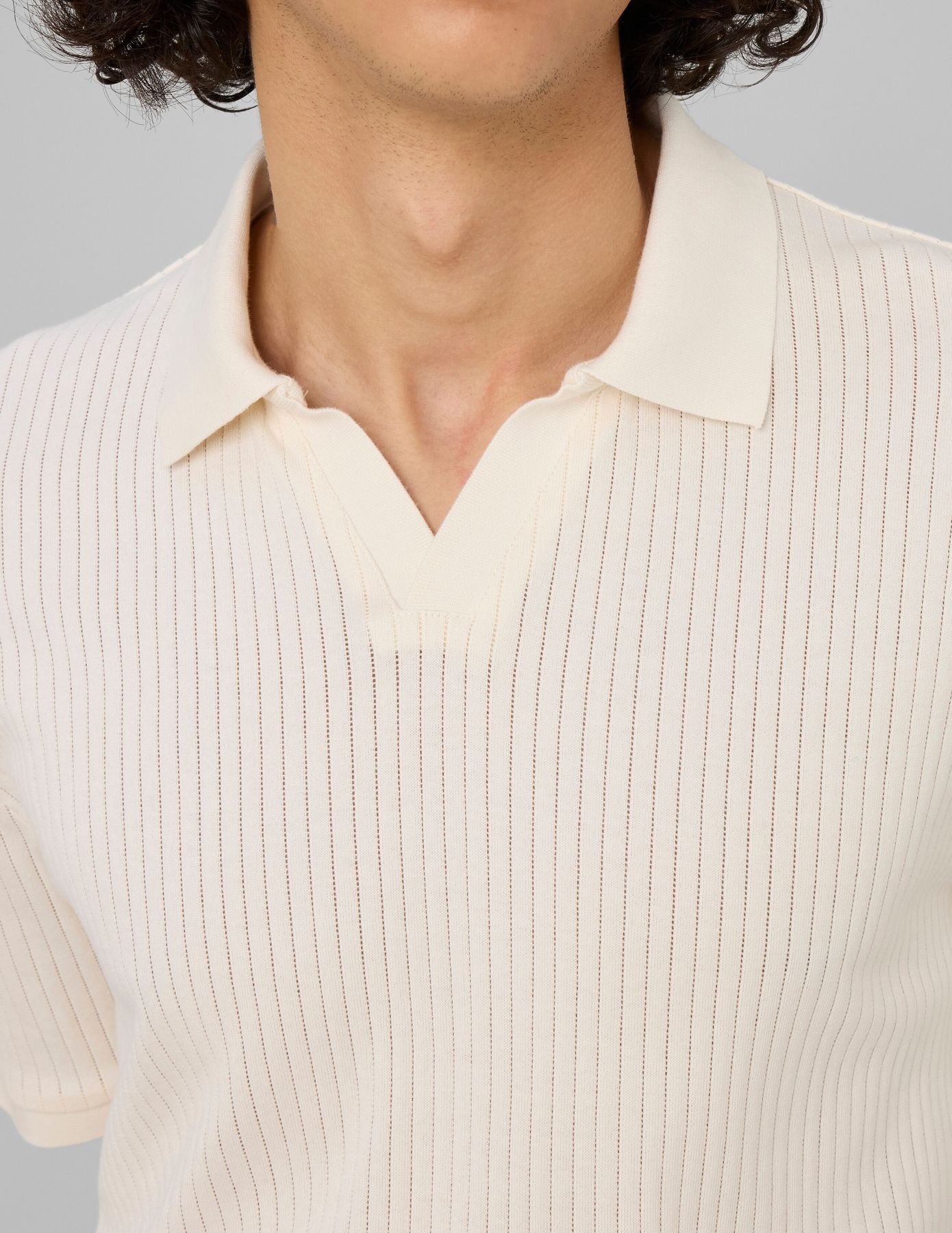Polo maille c&ocirc;tel&eacute;e