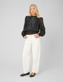 Blouse f&ecirc;te jacquard nou&eacute;e