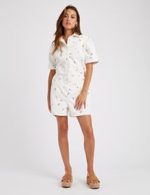 Combishort imprimée en jean