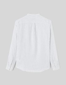 Chemise rayée col mao