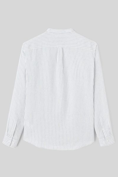 Chemise rayée col mao