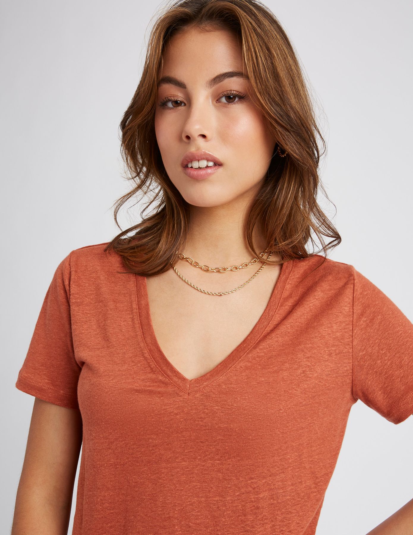 T-shirt en lin uni