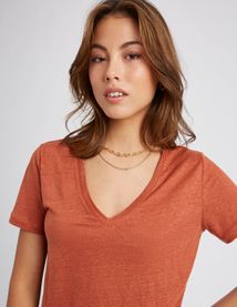 T-shirt en lin uni