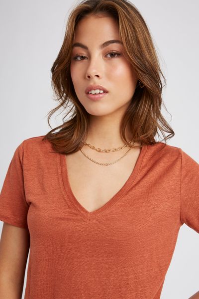 T-shirt en lin uni