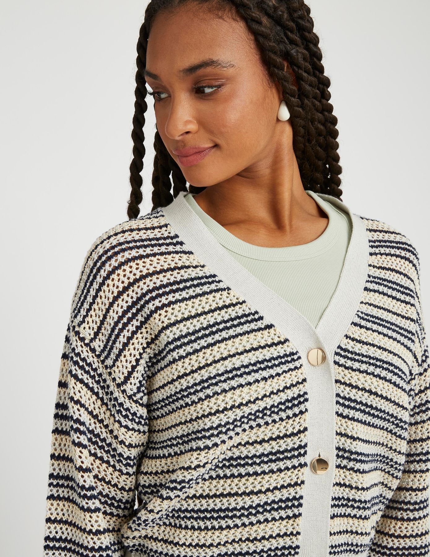 Gilet rayé pailleté