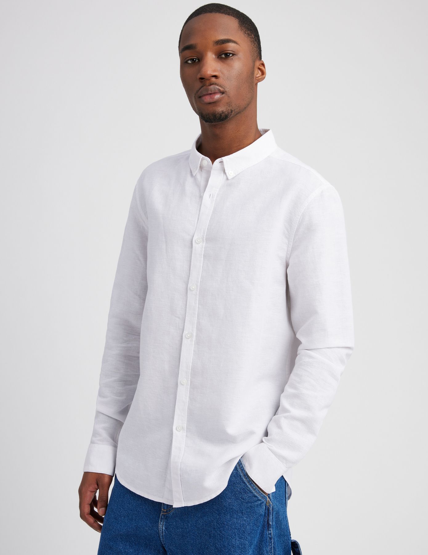 Chemise coton lin unie