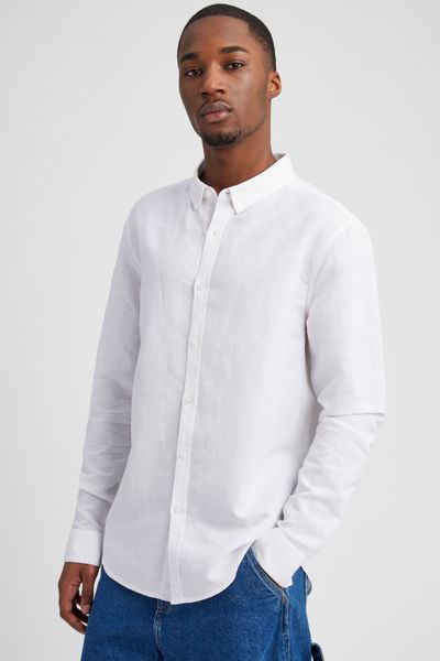 Chemise coton lin unie