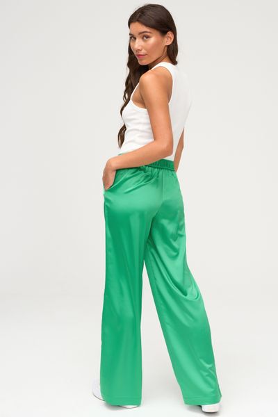 Pantalon satin taille élastiquée