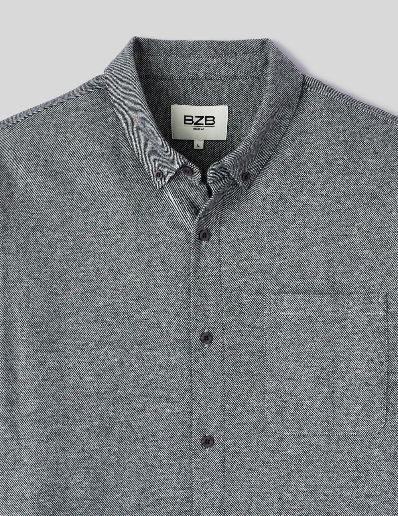 Chemise droite flanelle unie