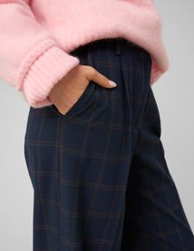 Pantalon carreaux &agrave; pinces