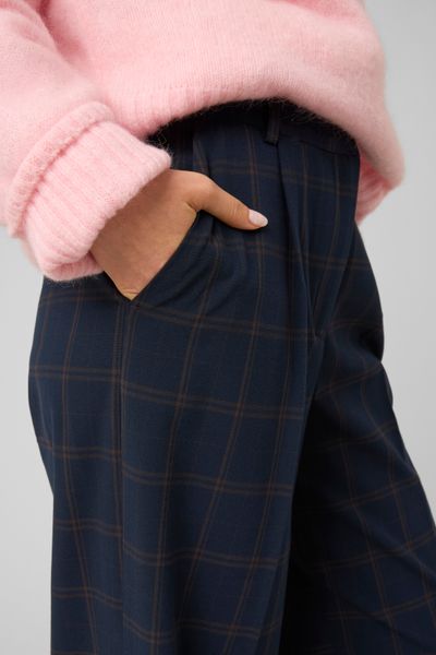 Pantalon carreaux &agrave; pinces