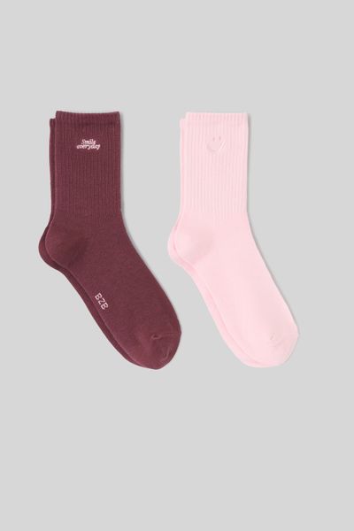 Lot de 2 paires de chaussettes bord&eacute;es