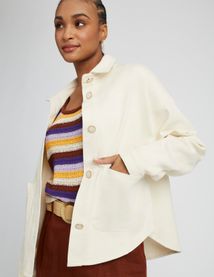 Veste en jean boutons dor&eacute;s