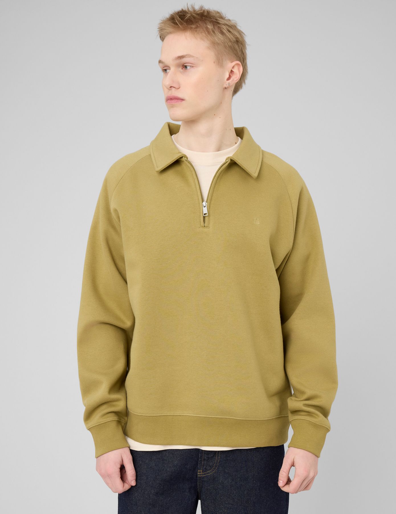 Sweat col polo zipp&eacute;