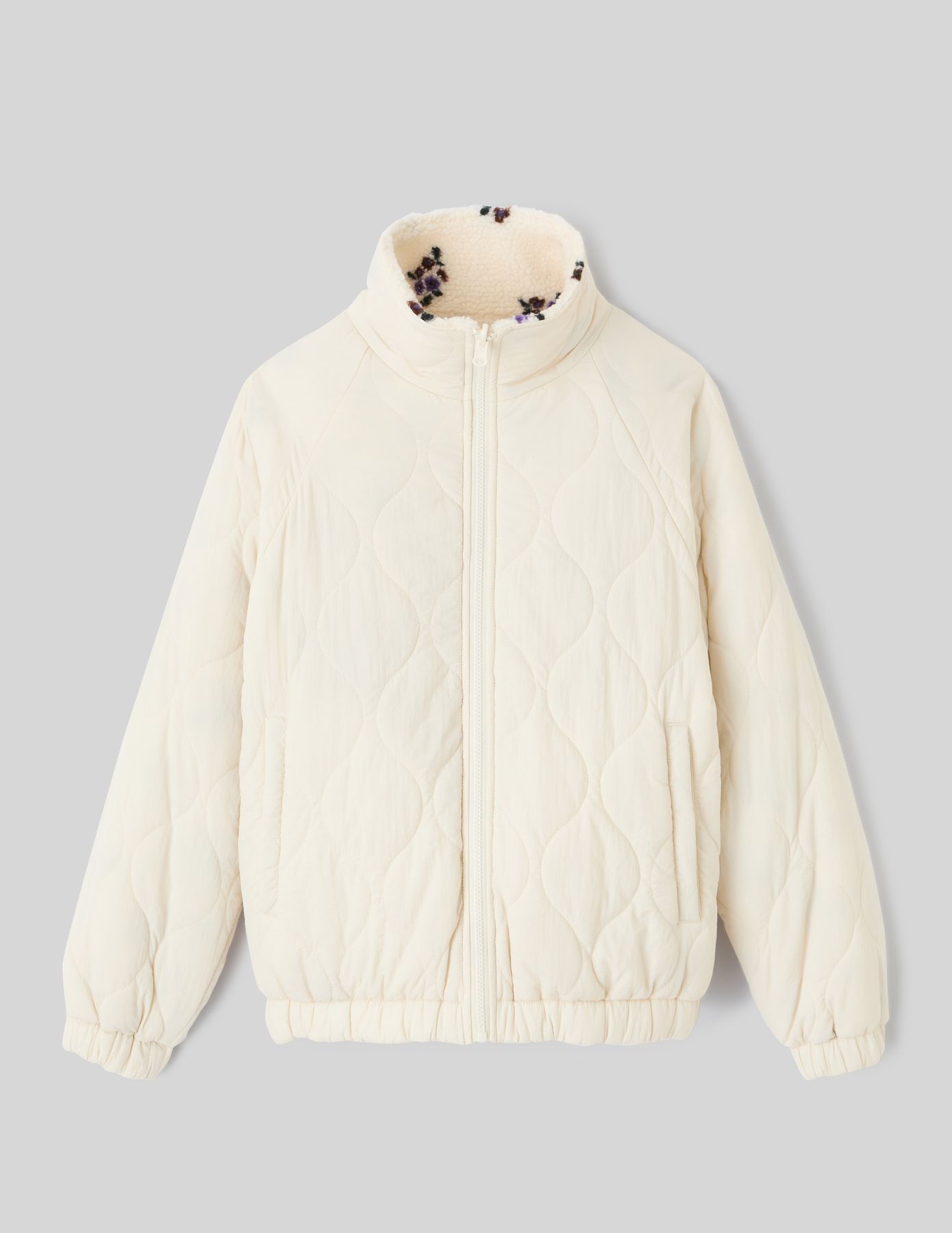 Blouson sherpa imprimé réversible