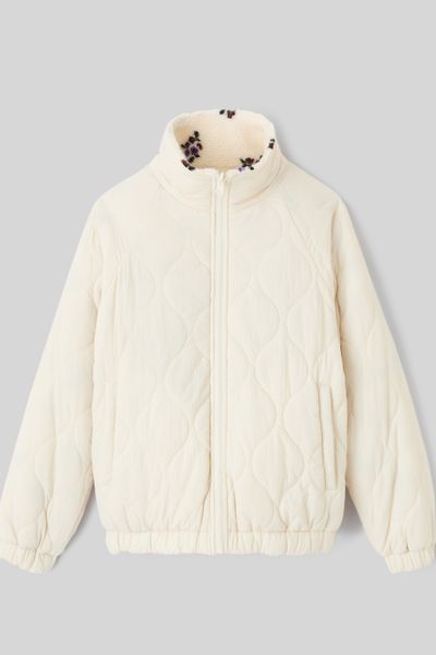 Blouson sherpa imprimé réversible