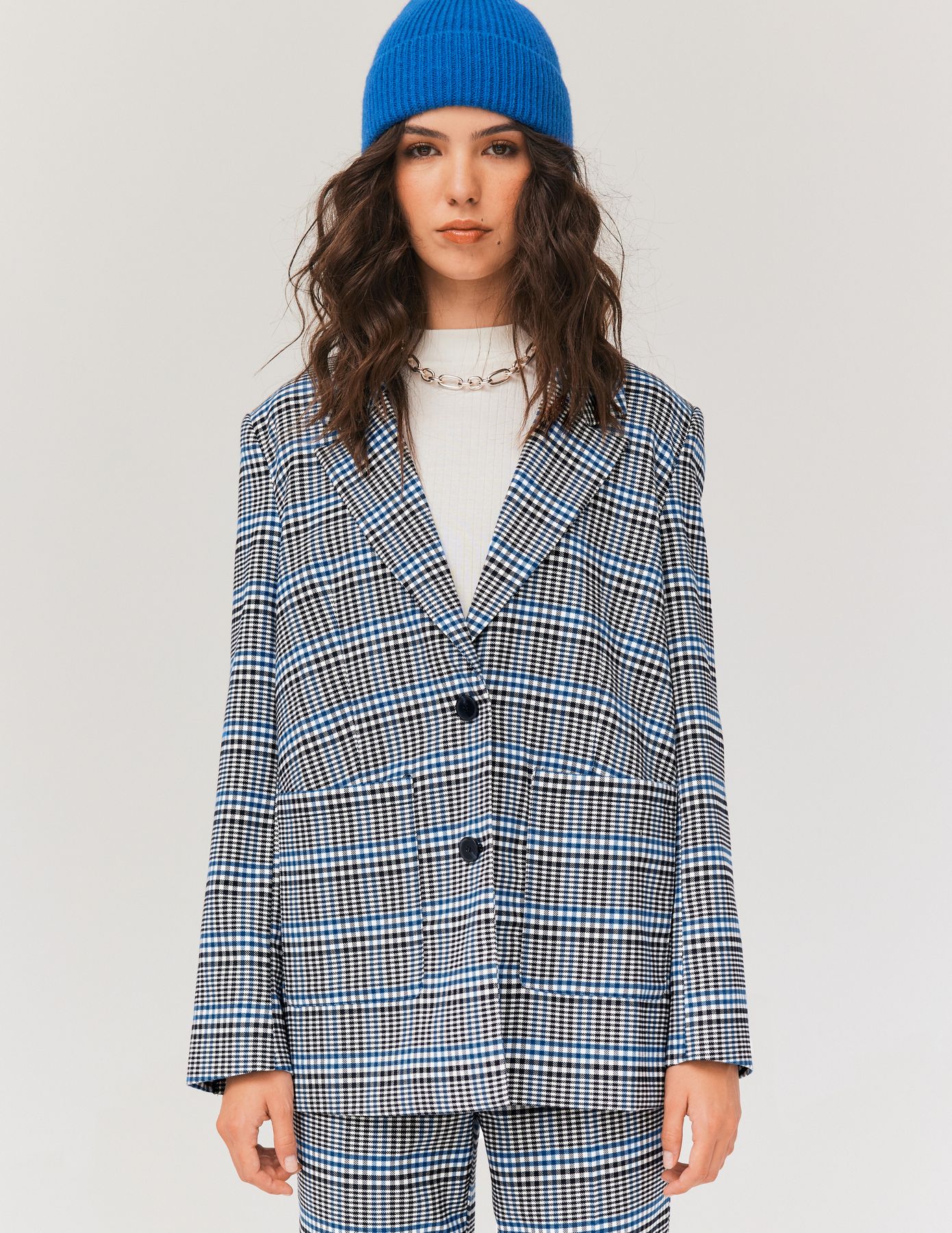 Blazer à carreaux