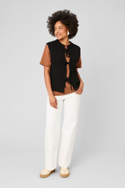 Gilet sans manches &agrave; noeuds