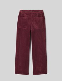 Pantalon wide leg velours cropped