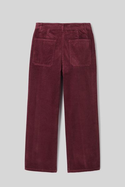 Pantalon wide leg velours cropped