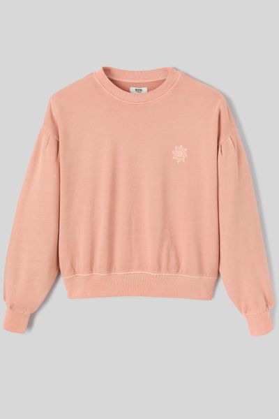 Sweat à fronces brodé