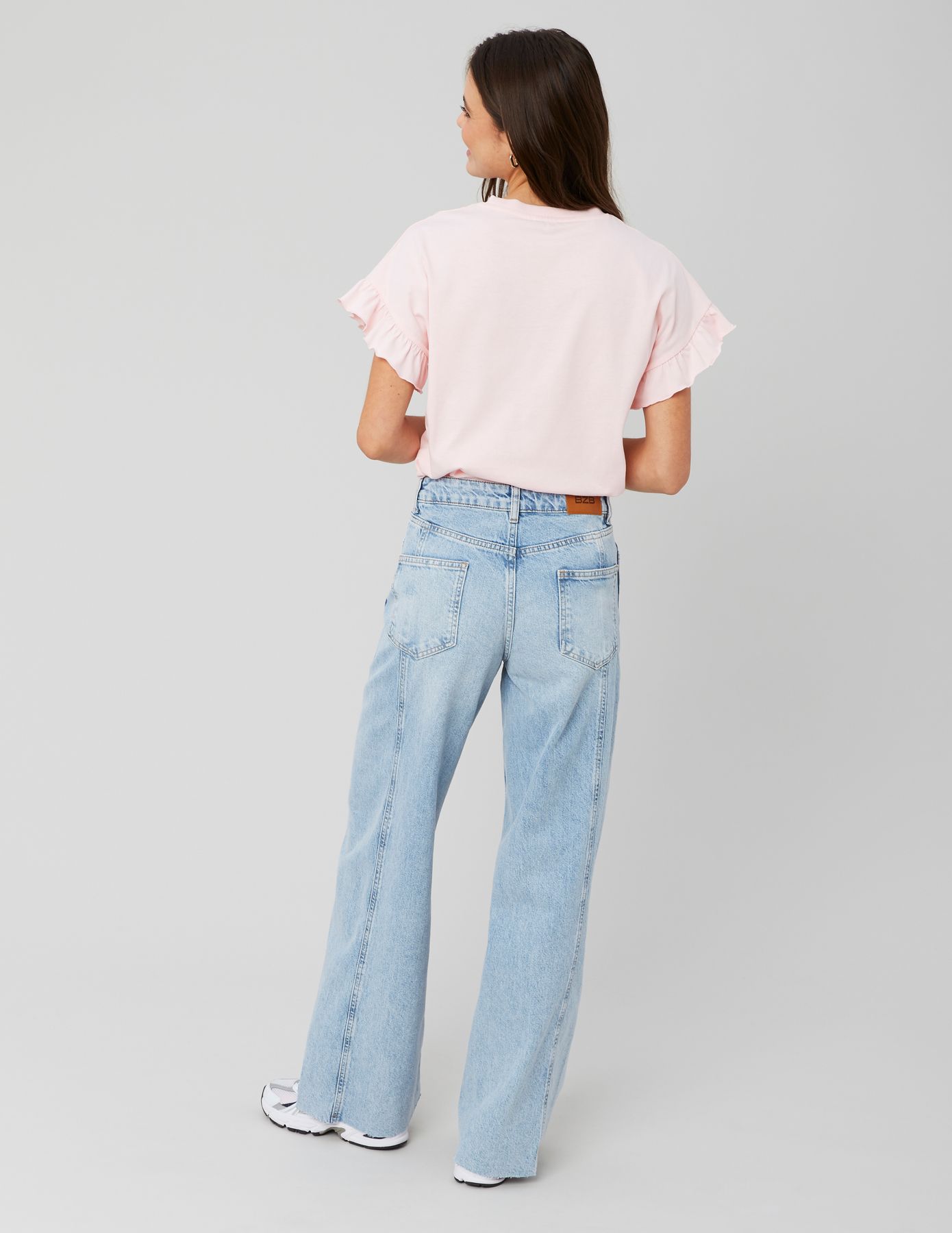 Jean wide leg empiècement côté