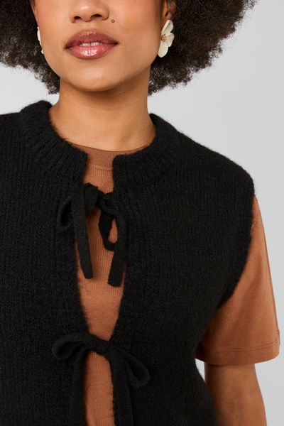 Gilet sans manches &agrave; noeuds
