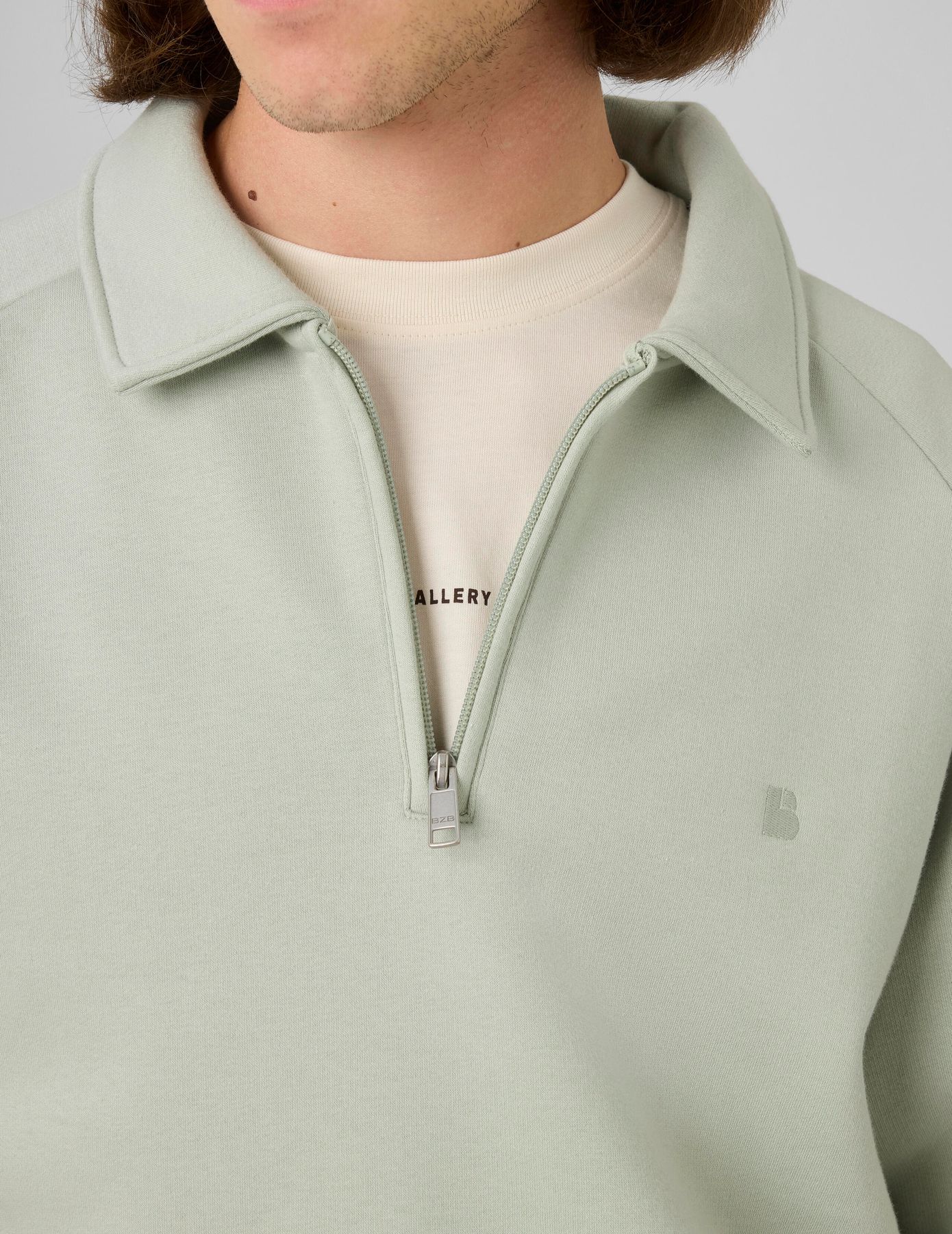 Sweat col polo zipp&eacute;
