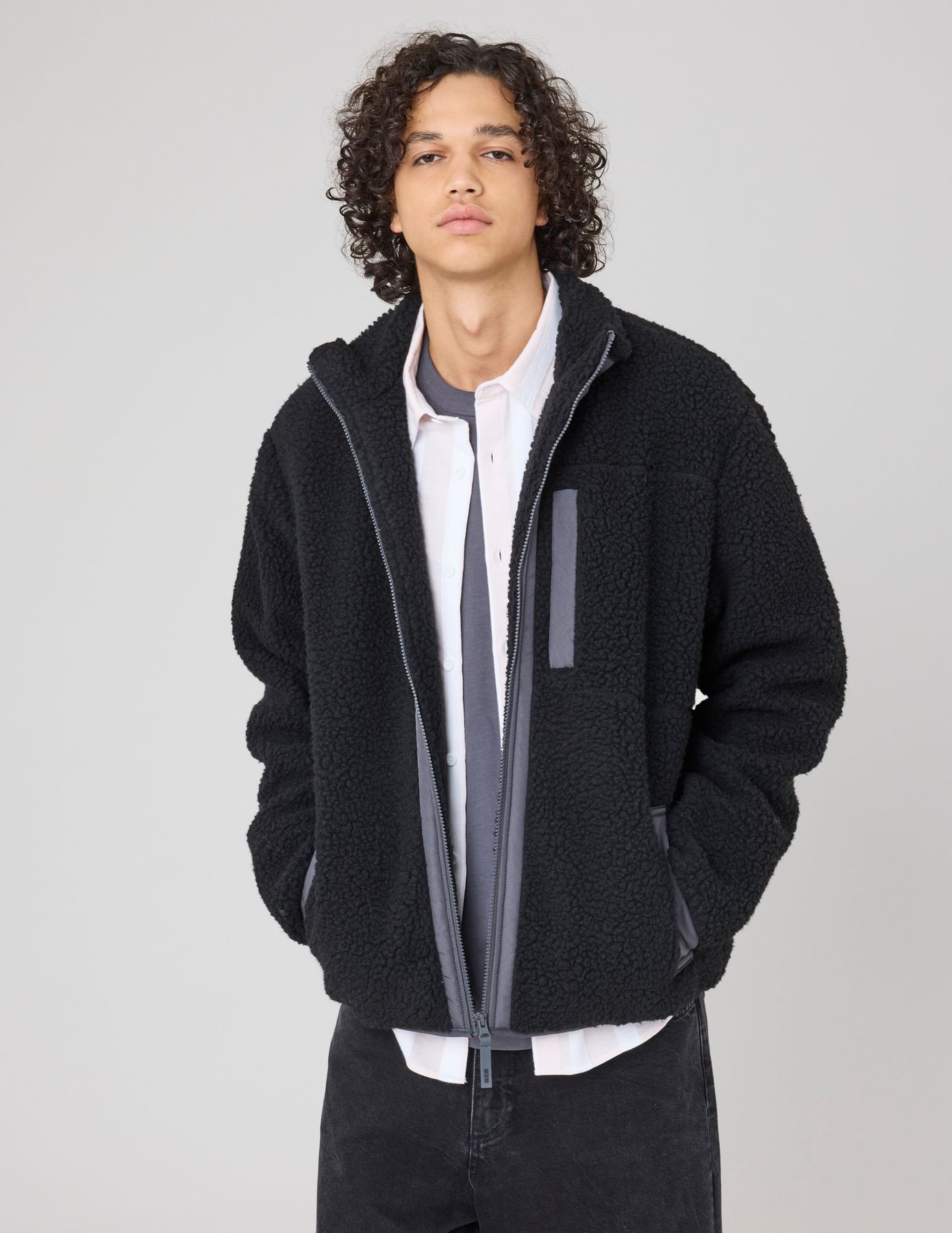 Blouson zippé sherpa