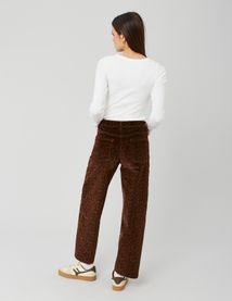 Pantalon velours léopard
